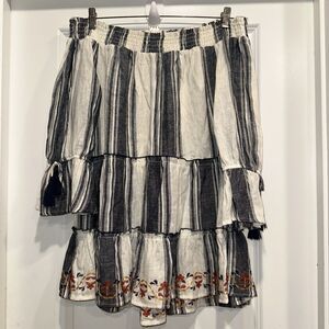 Know Rose XL Women Linen Blend Off The Shoulder Blouse Romantic Festival